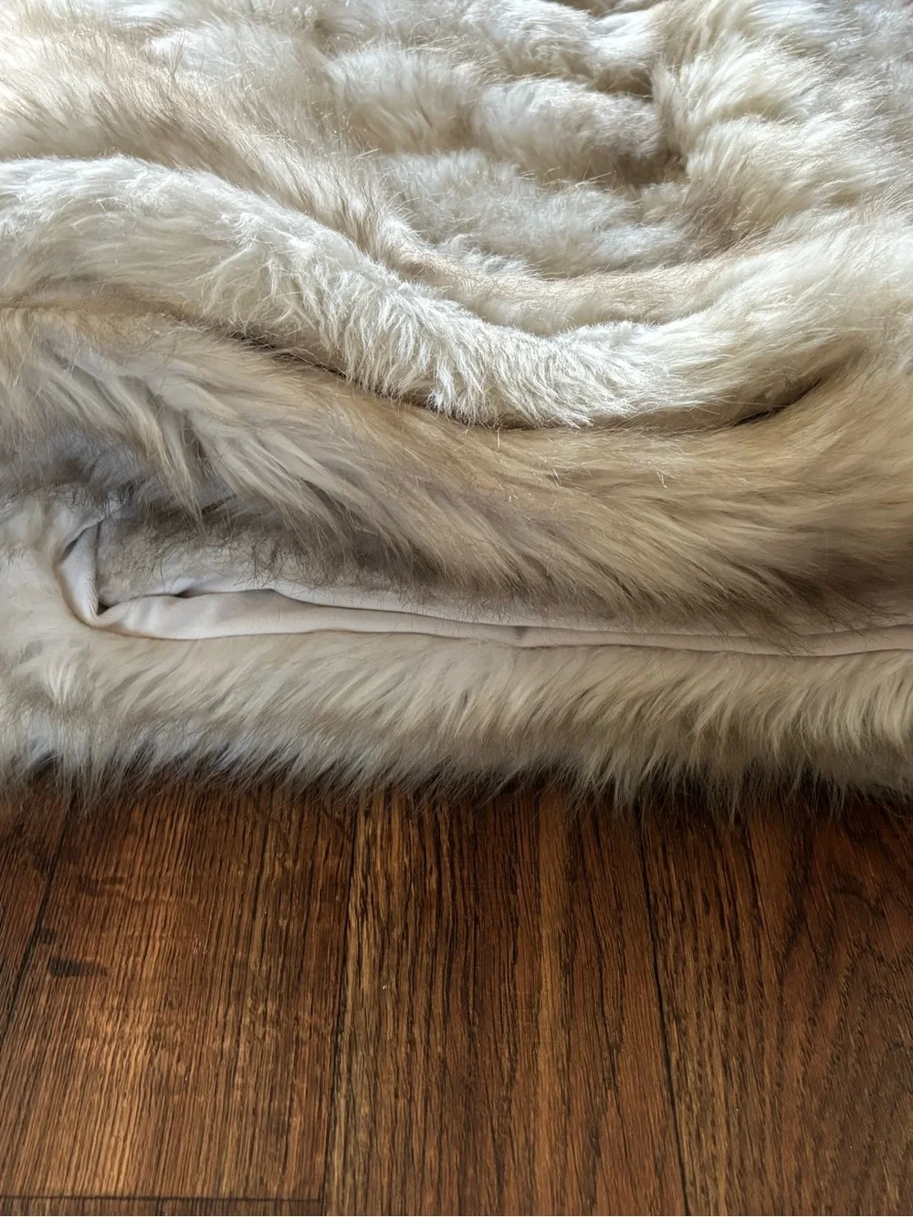 Restoration Hardware RH Ultimate Faux Fur Plush Throw Blanket In Grey Wolf 60x80